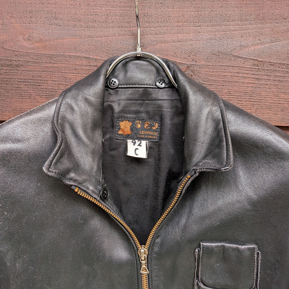 1970-80'sフランス空軍フライトジャケット ブラック　Made in France