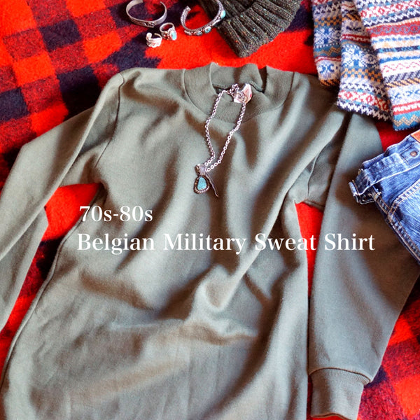 70～80's ベルギー軍ミリタリースウェットシャツ/オリーブ